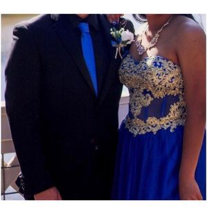 macy's royal blue dress plus size